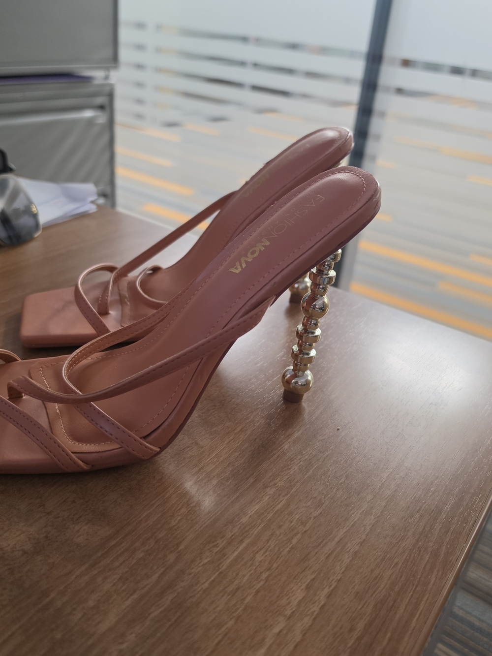 Fashion Nova Rose Pink Beaded-Stiletto Slingbacks